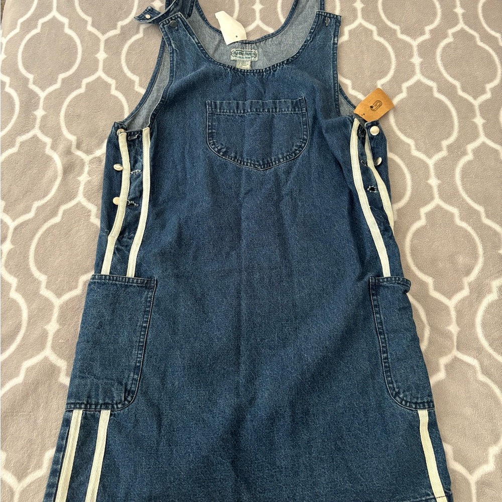 Denim Overalls dress with pockets